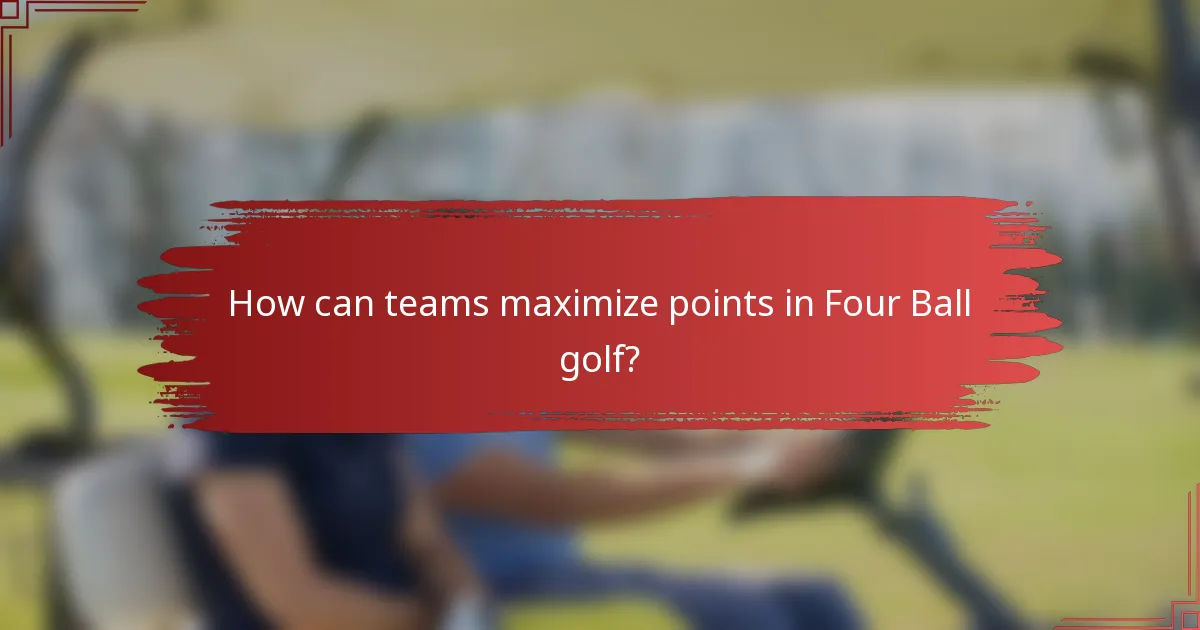 How can teams maximize points in Four Ball golf?