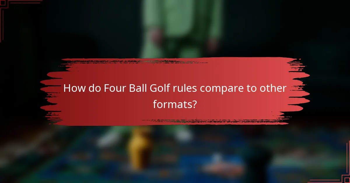 How do Four Ball Golf rules compare to other formats?