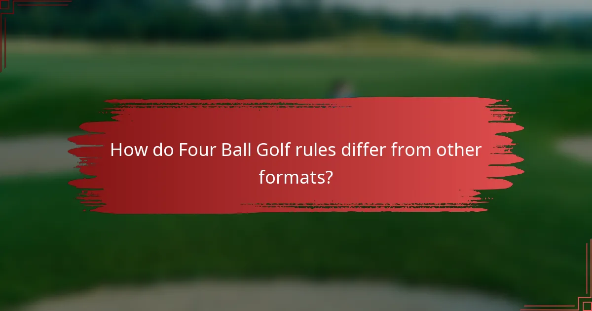 How do Four Ball Golf rules differ from other formats?