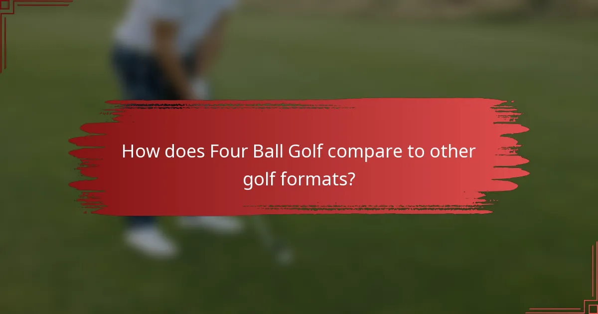 How does Four Ball Golf compare to other golf formats?